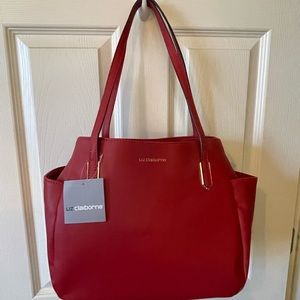 Liz Claiborne red shoulder bag, never use brand with tags.